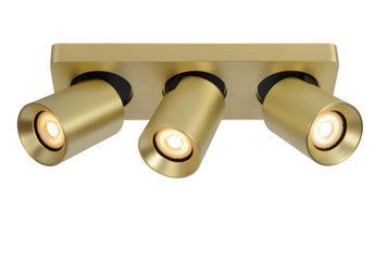 Потолочный точечный светильник Lucide NIGEL LED Dim to warm GU10 3x5W 2200K/3000K Matt Gold / Brass
