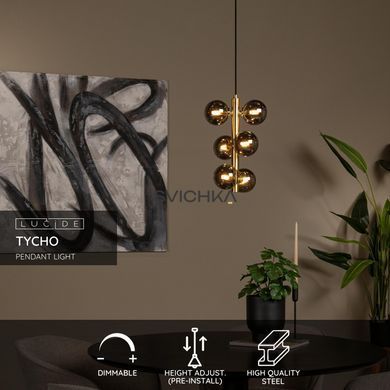 Подвесной светильник Lucide TYCHO &Oslash; 25,5 cm 6xG9 Matt Gold / Brass