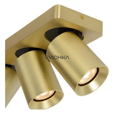 Стельовий точковий світильник Lucide NIGEL LED Dim to warm GU10 3x5W 2200K/3000K Matt Gold / Brass, Matt Gold / Brass