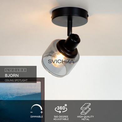 Стельовий точковий світильник Lucide BJORN 1xE14 Black, BLACK