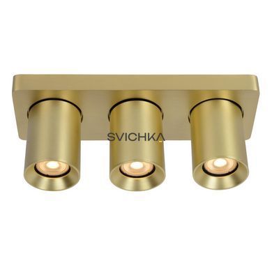 Стельовий точковий світильник Lucide NIGEL LED Dim to warm GU10 3x5W 2200K/3000K Matt Gold / Brass, Matt Gold / Brass