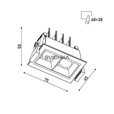 Світильник точковий врізний KLOODI KD-POINT 2X2 4W 3K BK, Чорний
