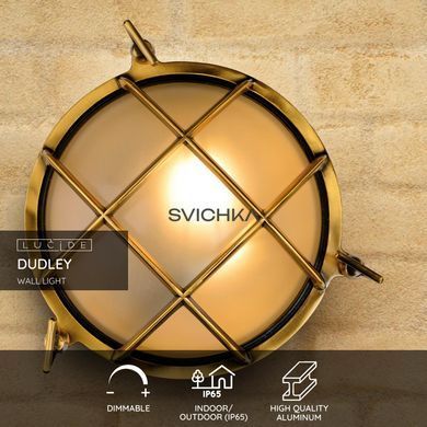 Настенный светильник для дома/улицы Lucide DUDLEY 1xE27 IP65 Matt Gold / Brass
