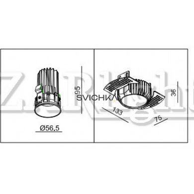 LED светильник EVA MINI FIXED HIDE-9W DTW White IP54со встренным источником света