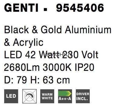 Підвісний світильник Nova luce GENTI 6 Black/Gold