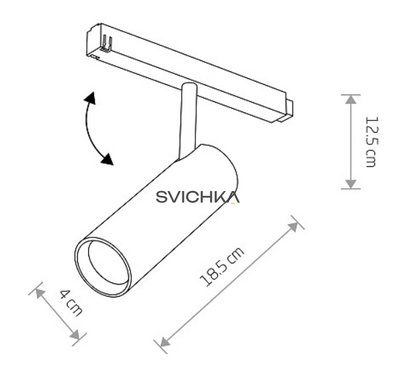 Трековий світильник Nowodvorski LVM Spot Led 1x9w 4000K, Black