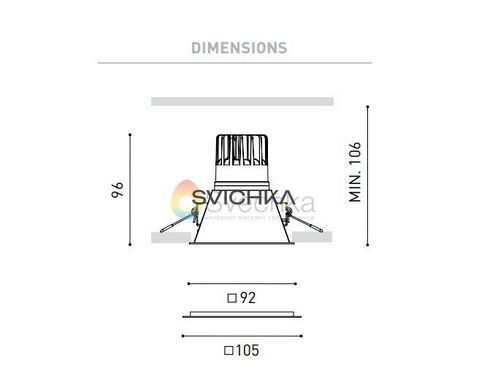 Врезной точечный светильник SWAP SQUARE 7W A2543211N