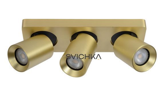 Стельовий точковий світильник Lucide NIGEL LED Dim to warm GU10 3x5W 2200K/3000K Matt Gold / Brass, Matt Gold / Brass