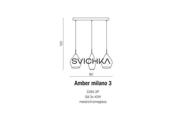 Підвісний світильник AZzardo Amber Milano 3 AZ2149 chrome