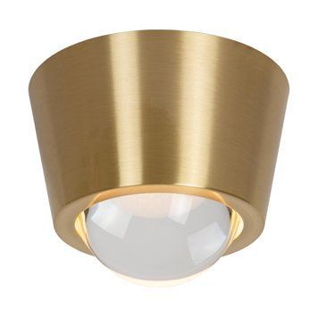 Стельовий світильник Lucide RIGON &Oslash; 9 cm LED 1x7W 3000K Matt Gold / Brass, Matt Gold / Brass, Прозорий, Прозорий