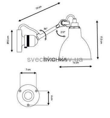 Настінний світильник Lampe Gras 304-Bathroom-Wh-Wh