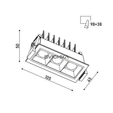 Светильник точечный врезной KLOODI KD-POINT 3X2 6W 3K BK