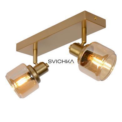 Стельовий точковий світильник Lucide BJORN 2xE14 Matt Gold / Brass, Matt Gold / Brass