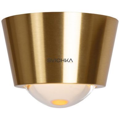 Стельовий світильник Lucide RIGON &Oslash; 9 cm LED 1x7W 3000K Matt Gold / Brass, Matt Gold / Brass, Прозорий, Прозорий
