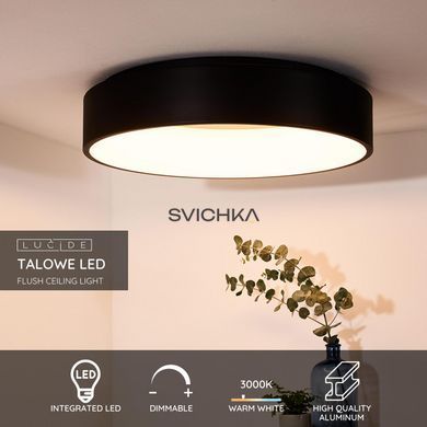 Стельовий світильник Lucide TALOWE LED &Oslash; 60 cm LED Dim. 1x42W 3000K Black, BLACK, Чорний, Чорний