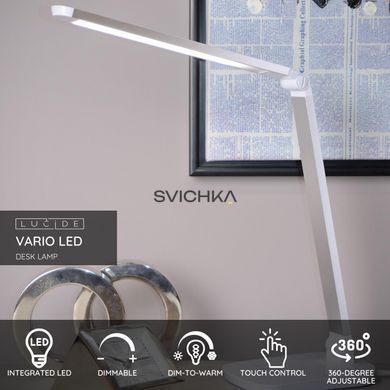 Настільна лампа Lucide VARIO LED LED Dim to warm 1x8W 2700K/6500K White, WHITE