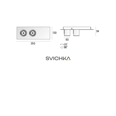 Накладной точечный светильник Labra AURO BASE 60&times;2 NT LED, 3000K, Black/White