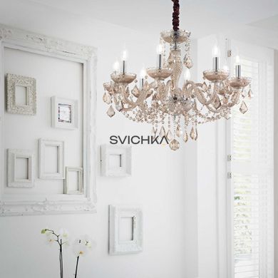 Підвіс (люстра) Ideal Lux ROSE SP8, Янтарный;Хром, Хром, Янтарний, Бурштин, Хром