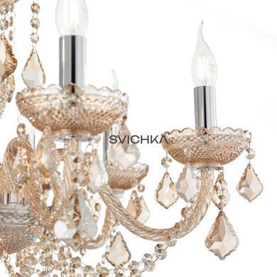 Підвіс (люстра) Ideal Lux ROSE SP8, Янтарный;Хром, Хром, Янтарний, Бурштин, Хром