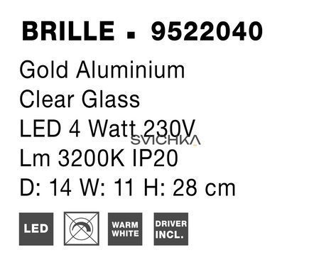 Настенный светильник Nova luce BRILLE Gold