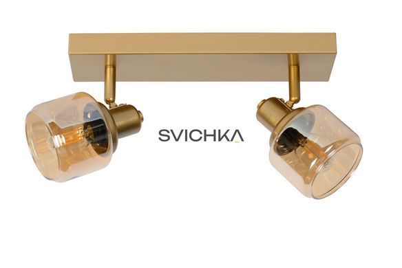 Стельовий точковий світильник Lucide BJORN 2xE14 Matt Gold / Brass, Matt Gold / Brass