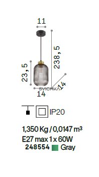 Подвесной светильник Ideal Lux Mint-1 sp1