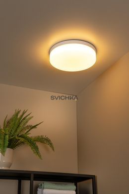 Стельовий світильник для ванної Lucide BISKIT &Oslash; 34,5 cm LED 1x24W 2700K IP44 Motion & Day/Night Sensor White, WHITE