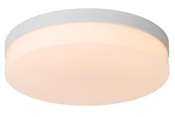 Стельовий світильник для ванної Lucide BISKIT &Oslash; 34,5 cm LED 1x24W 2700K IP44 Motion & Day/Night Sensor White, WHITE