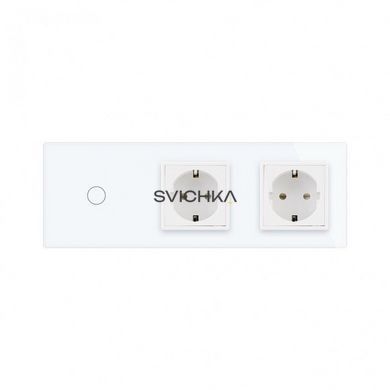 Умный сенсорный ZigBee выключатель 1 сенсор 2 розетки Livolo