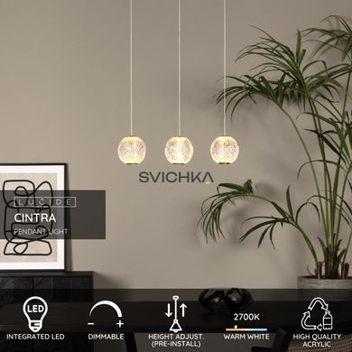 Подвесной светильник Lucide CINTRA LED Dim. 3x4,7W 2700K Transparant