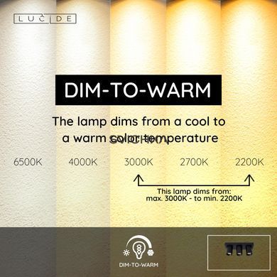 Стельовий точковий світильник Lucide NIGEL LED Dim to warm GU10 3x5W 2200K/3000K Black, BLACK