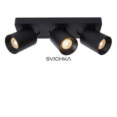 Стельовий точковий світильник Lucide NIGEL LED Dim to warm GU10 3x5W 2200K/3000K Black, BLACK