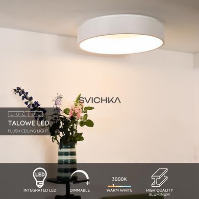 Стельовий світильник Lucide TALOWE LED &Oslash; 60 cm LED Dim. 1x42W 3000K White, WHITE, Білий, Білий