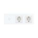 Умный сенсорный ZigBee выключатель 1 сенсор 2 розетки Livolo белый стекло (VL-C701Z/C7C2EU-11)
