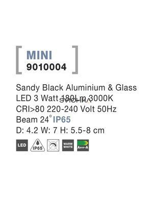 Грунтовий світильник Nova luce MINI, Black