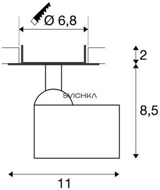 Настенно-потолочный встраиваемый светильник SLV HELIA EL 156530