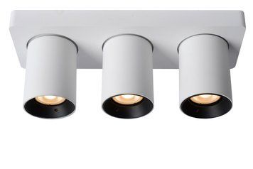 Потолочный точечный светильник Lucide NIGEL LED Dim to warm GU10 3x5W 2200K/3000K White