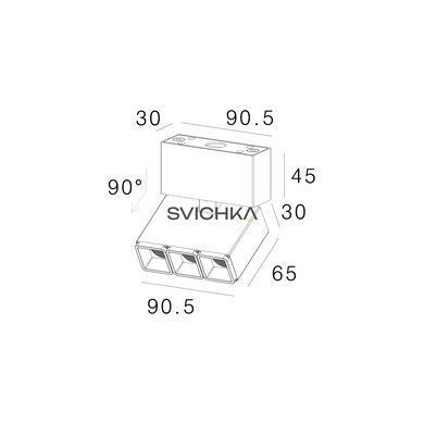 Спот Skarlat RSLC78025 3&times;2W BK 4000K, Чорний, 2