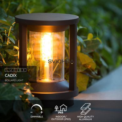 Уличный столбик Lucide CADIX &Oslash; 16 cm 1xE27 IP65 Black