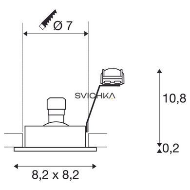 Врезной точечный светильник SLV NEW TRIA 68 square, 50W