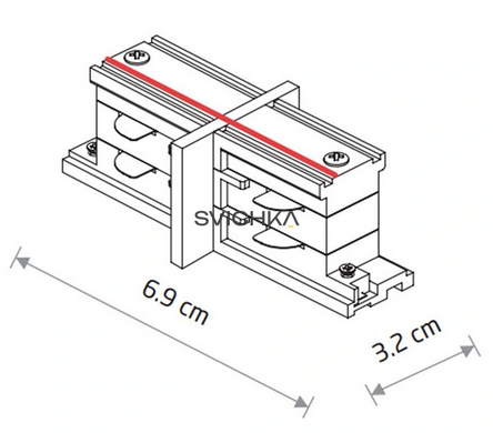 З'єднувач для 3-х фазної трекової системи Nowodvorski 8084 CTLS Straight Connector Mini, Black