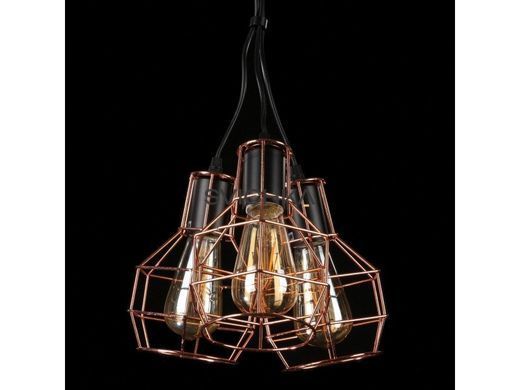 Підвісний світильник AZzardo Carron 3 Line AZ2141 copper, Чорний, Мідний