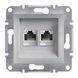 Розетка компьютерная RJ45 UTP кат. 5Е двойная Schneider Electric Asfora