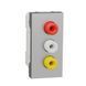 Розетка 3 RCA Schneider Electric Unica New 1 модуль, алюминий, Алюміній