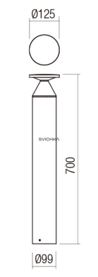 Вуличний стовпчик REDO Biro 700, Grey