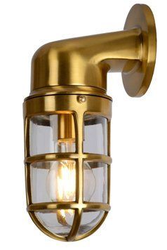 Настінний світильник для дому/вулиці Lucide DUDLEY 1xE27 IP44 Matt Gold / Brass, Matt Gold / Brass