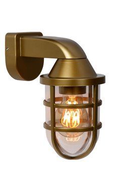 Настінний світильник для дому/вулиці Lucide LEWIS 1xE27 IP44 Matt Gold / Brass, Matt Gold / Brass