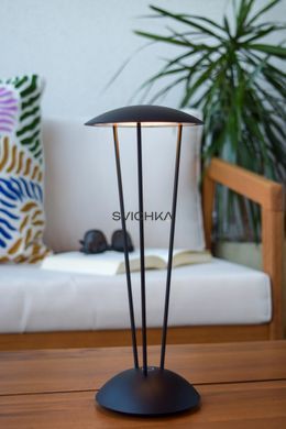 Акумуляторна настільна лампа для дому та вулиці Lucide RENEE Battery pack/batteries &Oslash; 12,3 cm LED Dim to warm 1x2,2W 2700K/3000K IP54 With wireless charging pad Black, BLACK