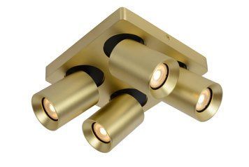 Потолочный точечный светильник Lucide NIGEL LED Dim to warm GU10 4x5W 2200K/3000K Matt Gold / Brass