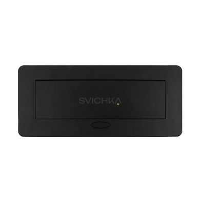 Мебельная розетка с плавным открытием, USB и универсальной розеткой 2 в 1 серый в черном